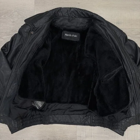 Black Genuine Leather Jacket - Picture 6 of 9